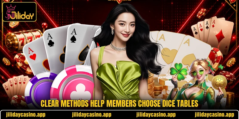 Clear methods help members choose dice tables