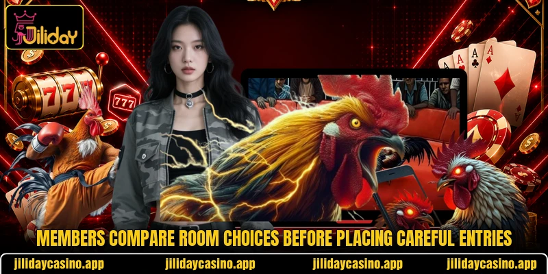Members compare room choices before placing careful entries