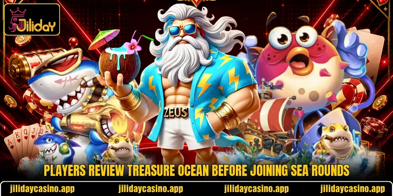 Players review Treasure Ocean before joining sea rounds