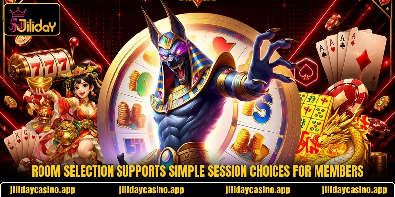 Room selection supports simple session choices for members